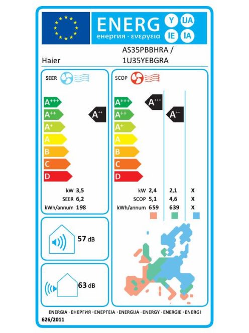 HAIER PEARL R290 oldalfali split 3,5 kW