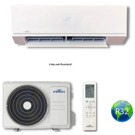 "Fisher Comfort Plus 2,7kW inverteres split klíma (2023) FSAIF-CP-91AE3 Oldalfali split klíma 2,7kW, hőszivattyús, inverter, R32, wifi"